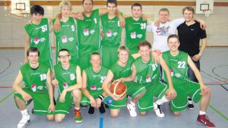 Die U20 der Uttinger Basketballer nach dem letzten Spiel. Sie gewannen das Saisonfinale gegen Wolnzach. 