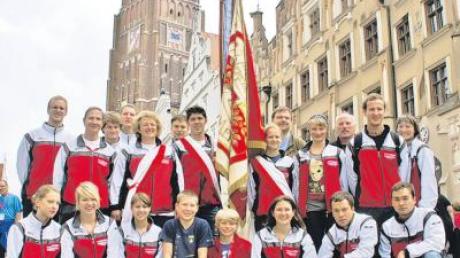 Der Großteil der Meringer Teilnehmer beim Festumzug des bayerischen Landesturnfests in Landshut.  