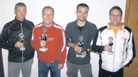 Sie sind die neuen Vereinsmeister des TSV Mindelheim: (v. l.) Folker Königbauer, Martin Wenzel, Wolfgang Brack und Hermann Dollinger. 