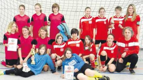 Gemeinsam auf dem Siegerfoto präsentieren sich die C-Mädchen des SV Erlingen und des FC Zell-Bruck (rechts). 