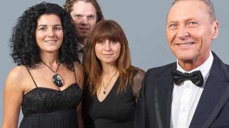Hans Dauser (rechts) und seine Band „Paradise“ mit (von links) Christine Wahler, Torsten Preut und Angie Christa haben bereits ihre Gala-Kleidung an und freuen sich auf ihren Auftritt am nächsten Freitag im Tanzhaus.  