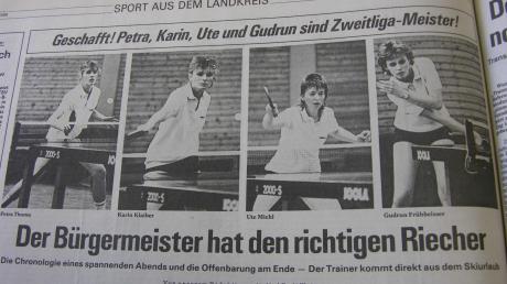 Geschichte wiederholt sich: Auch vor 25 Jahren stiegen die Tischtennis-Frauen des FC Langweid in die erste Bundesliga auf. Damit begann der lange Erfolgsweg in der Tischtennis-Hochburg am Lech. 
