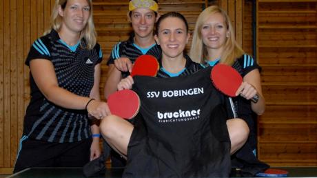 So sieht die Tischtennis-Bayernliga-Mannschaft des SSV Bobingen aus: (von links) Astrid Eberle, Michaela Geiger, Lisa Schlichting und Julia Jdzko. 