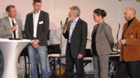 Markus Protte (Zweiter von links) in der Gesprächsrunde mit Moderator Markus Othmer, Paul Breitner, Katarina Witt und Christian Neureuther (von links). 