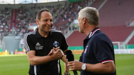 Demnächst im Kreis der Großen seiner Zunft: der künftige Schalke-Trainer Holger Bachthaler (links) mit dem Frankfurter Kollegen Armin Veh. 