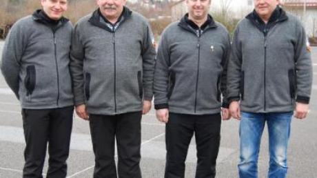 Florian und Anton Zech sowie Jürgen und Xaver Fendt (von links) schafften als erstes Team des EC Friedberg den Sprung in die Bayernliga. 