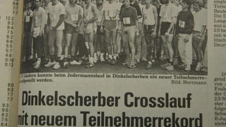 Einen Teilnehmerrekord gab es beim Crosslauf in Dinkelscherben, der auch am kommenden Sonntag ausgetragen wird. 
