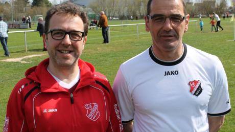 Erfolgreiches Doppel: Abteilungsleiter und Trainer des Kreisklasse-Meisters TSV Offingen, Uwe Deubler (links) und Hans Sperandio. 

