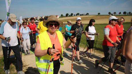 Bei herrlichem Wetter liefen die Teilnehmer des Alb-Donau-Walkingcups Strecken über fünf, neun oder zwölf Kilometer bei Daiting ab. 	