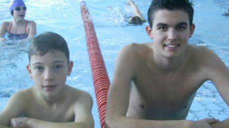 Jubiläums-Schwimmer: Der elfjährige Pascal Nöß absolvierte den 40000. Gesamt-Start der SSG Günzburg-Leipheim. Seinen 100. Wettkampf für die SSG bestritt der 17-jährige Gregor Sonnauer. 	