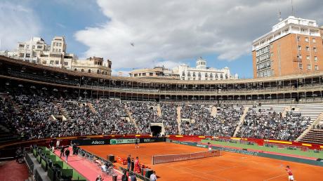 Die Stierkampf-Arena von Valencia ist ab heute Austragungsort des Davis-Cup-Viertelfinales. 