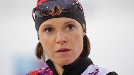 Wurde 2014 wegen einer positiven Dopingprobe aus dem deutschen Biathlon-Team ausgeschlossen: Evi Sachenbacher-Stehle.