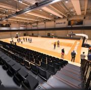 Der Blick in eine von drei Hallen im Orange-Campus: Der Prachtbau der Ulmer Basketballer beherbergt zwei weitere Hallen, dazu ein Fitnesscenter, Gastronomie, Büro- und Konferenzräume. 