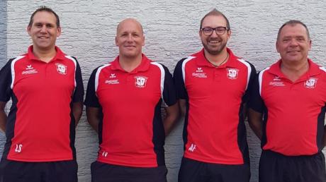 Die Macher beim TSV Balzhausen: (von links) Stephan Leitenmaier (1. Abteilungsleiter), Thomas Vogel (Trainer 1. Mannschaft), Andreas Forster (Trainer 2. Mannschaft) und Günter Hartmann (2. Abteilungsleiter). 	