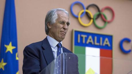 Der Präsident des italienischen Olympischen Komitees (Coni), Giovanni Malago, spricht auf einer Pressekonferenz.