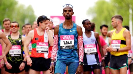 Leichtathletik-Olympiasieger Mo Farah kam beim Lauf in London als Zweiter ins Ziel.