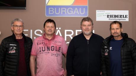 Freuen sich auf die Zusammenarbeit beim Eishockey-Landesligisten ESV Burgau: (von links) Werner Gebauer, Erwin Halusa, Christian Leitner und Heinz Heinrich. 