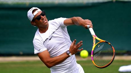 Bereit für Wimbledon: Rafael Nadal in Aktion während einer Trainingseinheit.