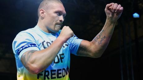 Ukrainische Boxer Oleksandr Usyk beim Training.