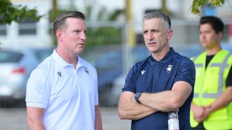 Gesucht und gefunden: Ingolstadts Sportdirektor Tim Regan (links) und Cheftrainer Mark French (rechts) haben die Panther in der Hauptrunde der DEL-Saison 2022/2023 auf Rang zwei geführt. 
