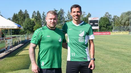 Das neue Trainergespann des SVK: Dominik Berchermeier (links) und Matthias Stegmeir. Foto: Roland Geier 