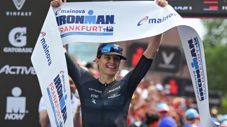 Sarah True hat die Ironman-Europameisterschaft in Frankfurt gewonnen.