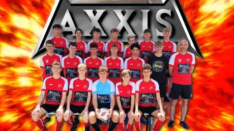 Mit diesem feurigen Bild präsentiert sich die C-Jugend des FC Mertingen auf der Homepage ihres neuen Sponsors, der Band AXXIS. Foto: Gail