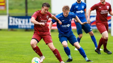 Sorgte mit seinem Treffer zum 3:0 gegen den BSV Berg im Gau II für die Entscheidung: Sinnings Dominik Reichherzer (rechts). Foto: Daniel Worsch