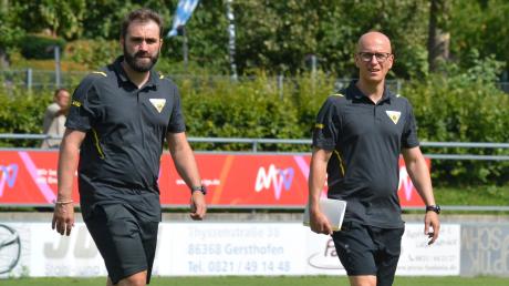 Das Trainergespann Andreas Jenik und Sebastian Hoffmann kehrt mit dem TSV Gersthofen an ihre ehemalige Wirkungsstätte beim FC Stätzling zurück. Foto: Oliver Reiser