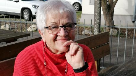 Die inzwischen 76-jährige Magdalene Dietrich bei einem Aufenthalt in Wertingen. 