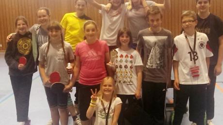 An der Tischtennis-Vereinsmeisterschaft des TSV Finning haben zwölf Kinder im Alter von neun bis 13 Jahren teilgenommen. 
