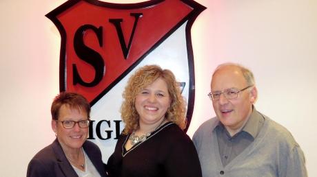 Die Zweite Vorsitzende Elisabeth Rid, Vorsitzende Nicole Schleicher und Kassenwart Franz Hutter (von links) leiten den SV Igling in den kommenden Jahren. 	