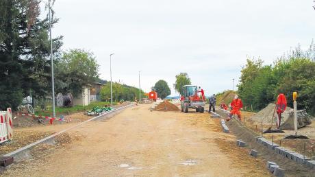 An der Römerstraße in Binswangen kommen die Bauarbeiten gut voran. 