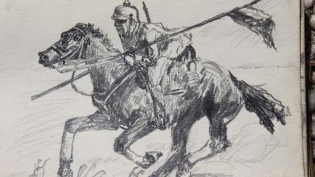 Im Ersten Weltkrieg hat Soldat Heinz Klein in den Vogesen diese Bilder in sein Skizzenbuch gemalt. Und nicht nur das: Viele eindrucksvolle Gedichte zeugen von den Stationen des Soldatenlebens. 
