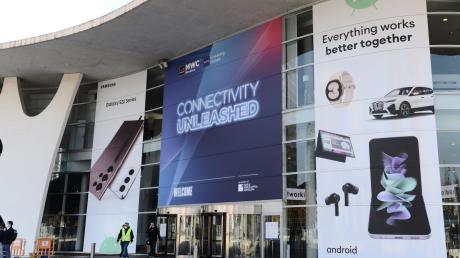 Eingang der Mobilfunk-Messe «Mobile World Congress» in Barcelona.