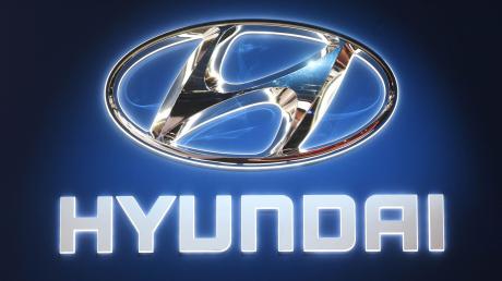 Ein Hyundai Logo, aufgenommen bei der North American International Auto Show (NAIAS) in Detroit (Michigan).