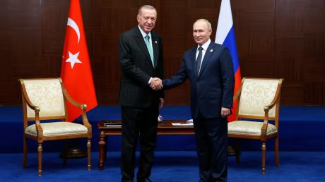 Handschlag: Der türkische Präsident Recep Tayyip Erdogan und sein russischer Amtskollege Wladimir Putin.